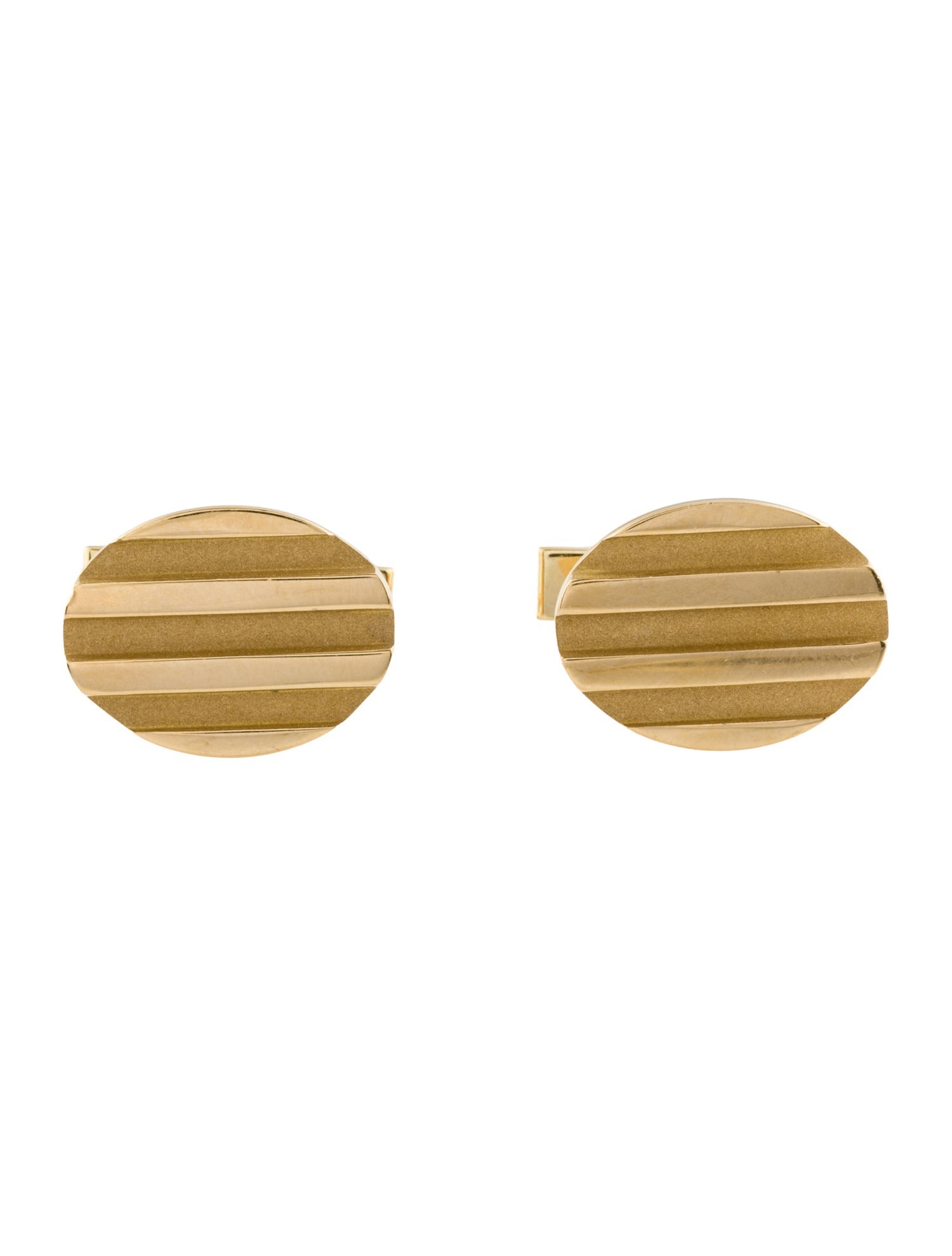 Tiffany & Co. Vintage 18K Groove Oval Cufflinks